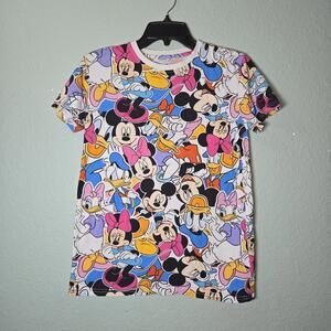 Disney Cakeworthy All Over Print AOP Mickey & Friends T-Shirt Size Small